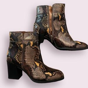 Franco Sarto Snake Print Booties